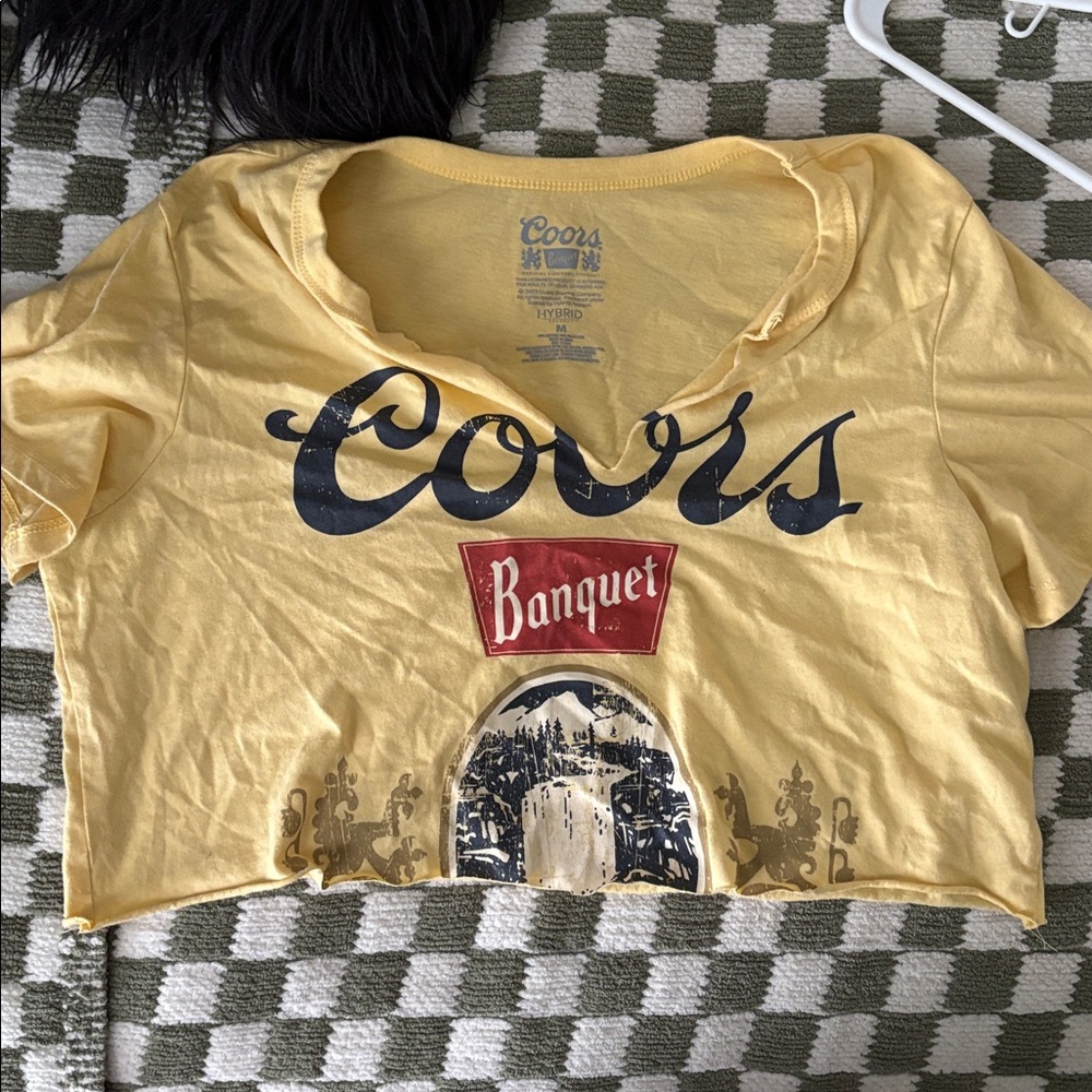 Hybrid Apparel Coors Banquet Graphic Tee in Yellow